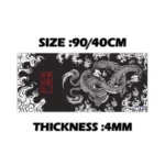 Mousepad black and White Dragon