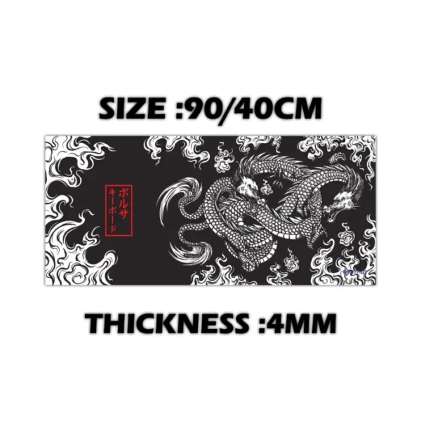 Mousepad black and White Dragon