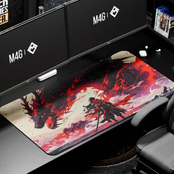 Mousepad White&RED S
