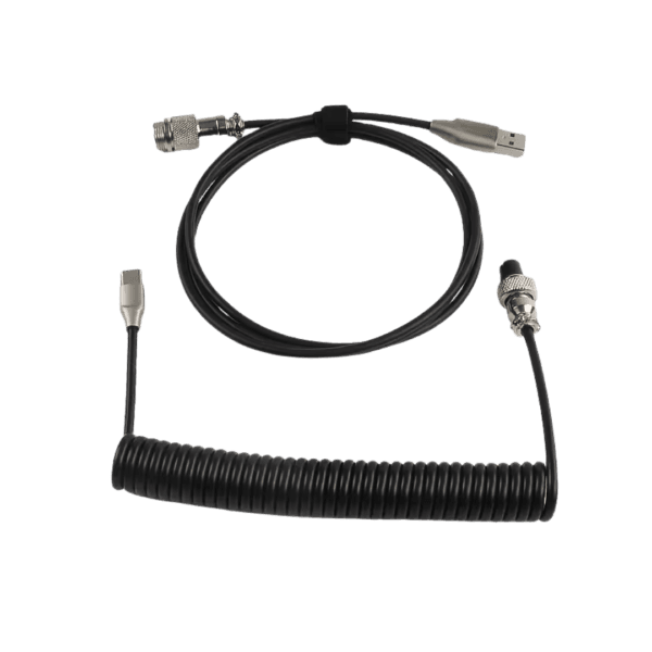HOMEFISH Coiled USB-C Keyboard Cable with Aviation Connector