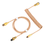Coiled USB-C Keyboard Cable with Aviation Connector - Image 10