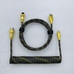 Coiled USB-C Keyboard Cable with Aviation Connector - Image 4