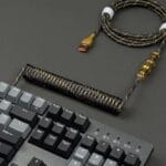Coiled USB-C Keyboard Cable with Aviation Connector - Image 5