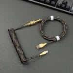 Coiled USB-C Keyboard Cable with Aviation Connector - Image 6